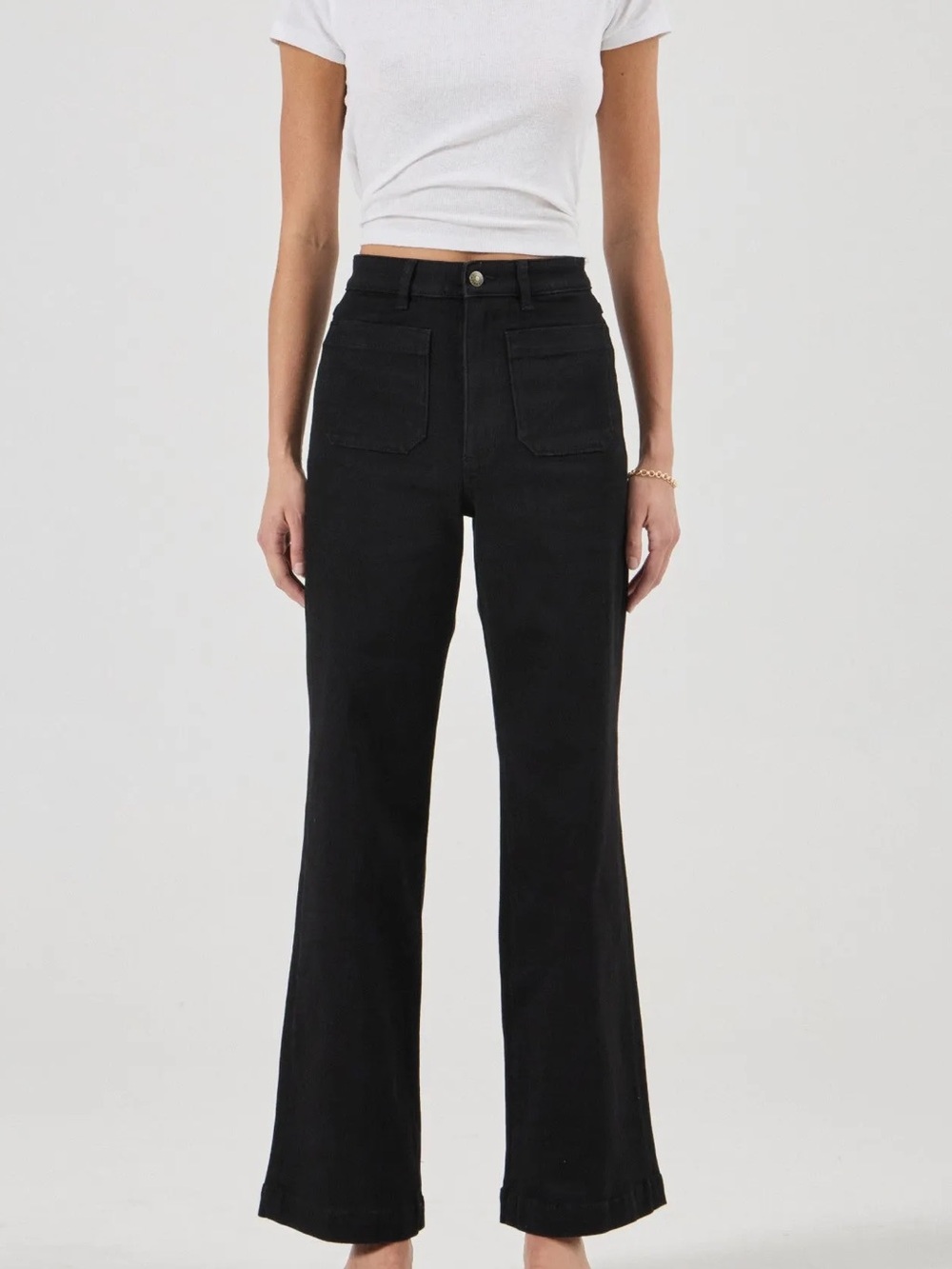 Rolla’s Wide Leg High Waist Sailor Jeans Size 27 Black